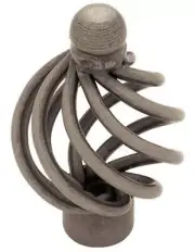 (12 Pack) 1-1/3" Forged Iron Collection Bird Cage Knob with Ball Top Antique Pew