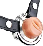 BDSM Chastity Cage Stainless Steel Penis Cage Chastity Cage with Labia and Belt, Removable Silicone Pussy Cock Cage BDSM Ventilation Chastity Belt Toys for Men(Color:Flesh,Size:40mm)