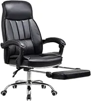 Stable Sumptuous Lifted Swive Office Chair，Artificial Leather Material Computer Chair，Easy to Set up，Metal Edging Desk Chair Mobile