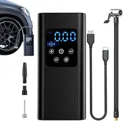Fast Cordless Air Pump for Car Tires - Cordless Cycle Air Pump, Tire Inflator Portable Air Compressor | Portable Inflation Pump for Cars Tires, Fast Inflation Pump for Car Tires, LCD Display