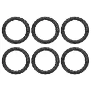 6Pcs Spring O Rings 1" Round Trigger Snap Hook Circle Black Key Ring Clip