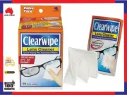 ClearWipe Lens Cleaner Alcohol Pre Moist Glasses Cleaning Wipe 60 Count Ship AU