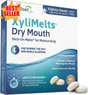 Xylimelts Dry Mouth Relief Discs with Xylitol, Day & Night Use, 40 Count
