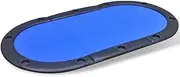 vidaXL Foldable Poker Tabletop - Rectangular Design with Blue Padded Felt Surface - Suitable for 10 Players - Includes Carry Bag - Durable MDF Construction