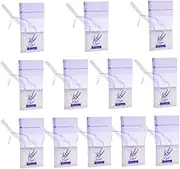 ORFOFE 12pcs Lavender Sachet Bags Floral Design Drawstring Pouches for Relaxation Sleep Light Organza Cloth for Deodorizing Wardrobes Jewelry Organizing