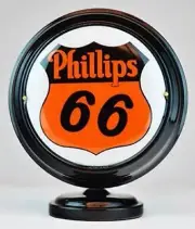 Phillips 66 Lighted Mini Gas Pump Globe Black Orange Shield New P