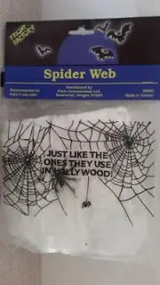 Vintage Halloween Decoration Spider Web Like Ones in Hollywood Made in Taiwan