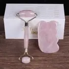 14.8cmRose Quartz Face Massage Roller Stick Facial Tool Massager Eye Gua Sha
