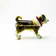 Dog Faberge Trinket Box Handmade by Keren Kopal Austrian Crystals