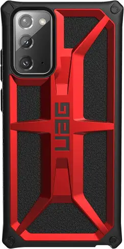 【美國代購-現貨】UAG Samsung Galaxy Note20 Ultra 5G [6.9英寸屏幕]堅固輕巧的超薄防震手機殼 紅黑色