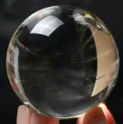 NATURAL PRETTY Blue "Angel Feathers" &"stone inside Stone" QUARTZ CRYSTAL SPHERE