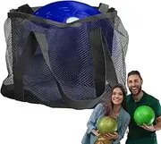 Bowling Ball Tote Bag - Mesh Tote Bag Bowling Ball Holder with Handle,Anti-Scratch Pocket Sport Storage Holder Pouch for Outdoor Women, Men