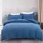 100% Cotton Blue Duvet Quilt Doona Cover Set Double Queen Super King Size Bed AU