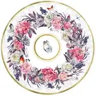 Roses & Butterflies Floral Decorative Ceramic Trivet Serving Platter 20cm Round