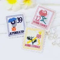 在飛比找蝦皮購物優惠-☈ainbow 精美花類郵票造型布貼 燙貼布 diy裝飾配件