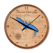 Alvarado Park Lake Texas 3D Laser Engraved Clock