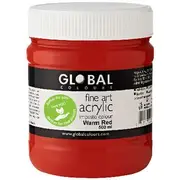 Global Colours Acrylic Paint Zero VOC 500mL Warm Red