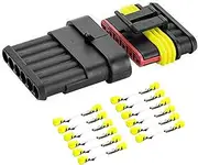 Waterproof Electrical Connectors - 1-6 Pin Automotive Electrical Connectors,High-Precision Male and Female Terminals Car Wiring Connector Plug Kit for