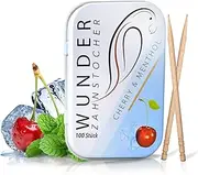 Wonder Toothpick with Flavour, Fresh Breath, Oral Hygiene, Against Nail Chewing, Calorie-Free Snack (Cherry/Menthol)