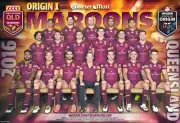 State of origin Qld maroons team poster, NRL rugby, eels, panthers,cowboys book