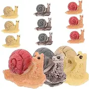12pcs Micro Landscape Snail Miniature Crafts Snail Statue Micro Scene Decors Mini Snail Decor Micro Landscape Decors Lovely Resin Snail Ornament Miniature Snail Figurine