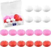 18Pcs Multiple Colored Floating Disc Candles Set Unscented Float Candle Dripless