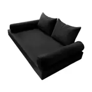 |COVER ONLY| Style4 Queen Piped Trim Daybed Mattress Bolster Pillow Covers AD109