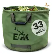 33-Gallon Non Self-Standing Multipurpose Garden Leaf Waste Bag Durable Canvas