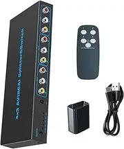 DC 5V 1A AV RCA Switcher 4 in 3 Out Composite Video L/R Stereo Audio AV Selector Box for CD Player Cassette Tape Deck
