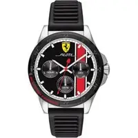 在飛比找PChome商店街優惠-Ferrari 法拉利手錶 0830661 黑紅三眼 運動矽