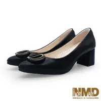 在飛比找momo購物網優惠-【Normady 諾曼地】女鞋 跟鞋 粗跟鞋 輕奢氣質環形飾