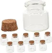 Happyyami Mini Glass Vials for Baby's First Haircut 10ml Tooth Storage Bottles Wood Lid Dentist Extraction Keepsake Collection
