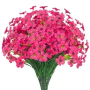 Outdoor Artificial Flowers 21 UV Resistant Bundles Fake Flower Plastic Rose Red