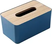 Tissue Box Cover, Tissue Box Holder, Multifunctional Tissue Box Cover, Tissue Box Cover Square, Spacious Opening Design, with Removable Lid, Suitable for Home and Office (Blue)