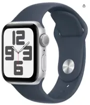 Apple Watch SE 2nd Gen 40mm GPS Silver Aluminum M/L-Storm Blue Band Fast Ship