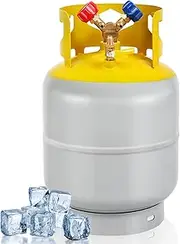 FAHKNS 30 LB Refrigerant Recovery Tank HVAC Freon Refrigerant Cylinder Tank can for R12, R22, R134A, R410A etc Refrigerant with 1/4 SAE Y-Valve Liquid/Vapor Reclaim Tank Reusable