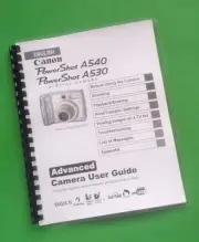 Owners Manual for Canon A530 A540 Power Shot Camera 139 Pages W/Clear Covers!
