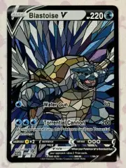 Blastoise CUSTOM Stained Glass Holo Van Gogh Shiny Unbranded Card Display Only