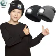 Winter Knit Beanie Hat with LED Light for Boys Girls Outdoor Headlamp Cap Gifts