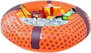 Inflatable Ice Cooler, Sport Ball Shape Drinks Cooler, Waterproof Ice Bucket, Floating Serving Bar for Outdoor Backyard BBQ Picnic Entertainment, 64x64cm/25.2x25.2 in, 1 Piece