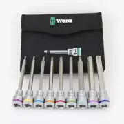 Wera 004212 Zyklop Torx Bit Socket Set Long - 1/2" Drive with Holding Function T