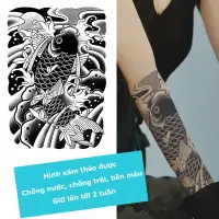 在飛比找蝦皮購物優惠-Hy-007 鯉魚紋身手臂,臨時紋身貼紙 15 天防水