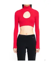 cut-out crop top XS Red