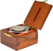 MilesMagic Magician's Ching Ling Coin Box Penetration Coin Through Solid Glass Sheet Gimmick for Real Magic Trick