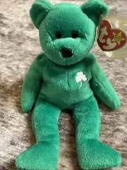 Ty Beanie Baby Green Erin The Bear 1997 Nwt no errors!