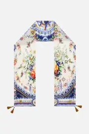LONG SILK CRINKLE CHIFFON SCARF TILES DARLS