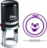 Happy Smiley Round Self Inking Kids Teacher Stamp Personalized Custom Shiny 20mm Mini Rubber Stamp