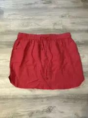 St. Tropez NWT Pink 100% Linen Women Size XL Elastic Waist Pull On A Line Skirt