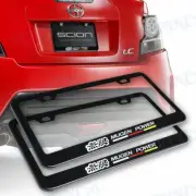 X2 JDM Mugen Black Stainless License Plate Frame with Caps for Honda Civic Acura