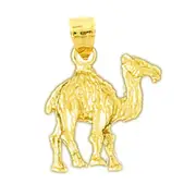 14K Gold 3D Camel Pendant